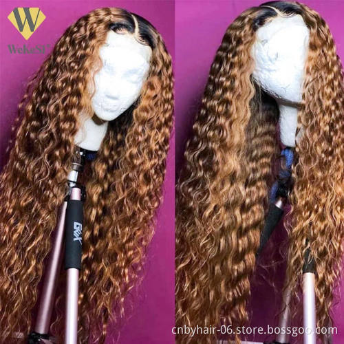 Highlight Ombre Brown Body Wave Lace Front Wig Pre Plucked Brazilian Lace Front Human Hair Wigs For Women Color #P4/27 #P4/30